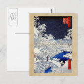 Utagawa Hiroshige Meguro Drum Bridge en Sunset Briefkaart (Voorkant / Achterkant)