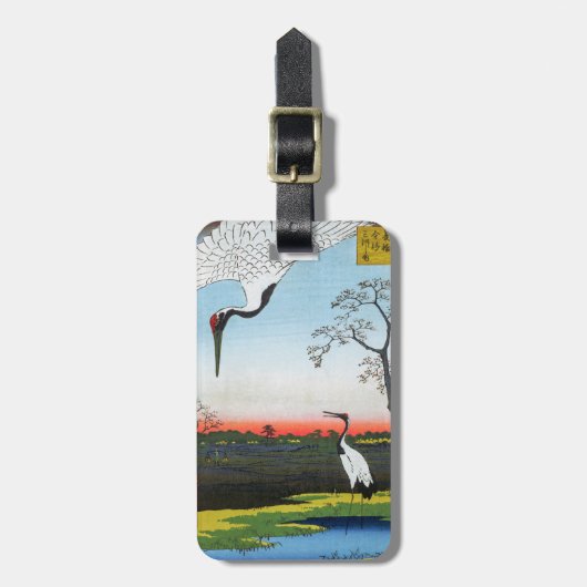 Utagawa Hiroshige - Minowa, Kanasugi, Mikawashima Bagagelabel (Voorkant verticaal)