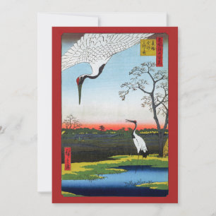 Utagawa Hiroshige - Minowa, Kanasugi, Mikawashima Bedankkaart