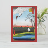 Utagawa Hiroshige - Minowa, Kanasugi, Mikawashima Bedankkaart (Staand voorkant)