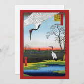 Utagawa Hiroshige - Minowa, Kanasugi, Mikawashima Bedankkaart (Voorkant / Achterkant)