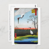 Utagawa Hiroshige - Minowa, Kanasugi, Mikawashima Briefkaart (Voorkant / Achterkant)