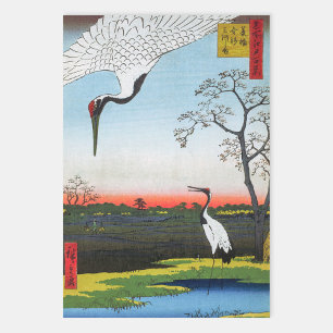 Utagawa Hiroshige - Minowa, Kanasugi, Mikawashima Inpakpapier Vel