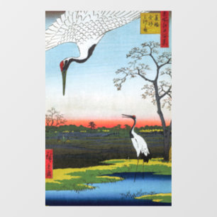 Utagawa Hiroshige - Minowa, Kanasugi, Mikawashima Raamsticker