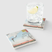 Utagawa Hiroshige - Minowa, Kanasugi, Mikawashima Stenen Onderzetter (Zijkant)