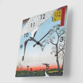 Utagawa Hiroshige - Minowa, Kanasugi, Mikawashima Vierkante Klok (Hoek)