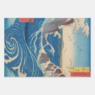 Utagawa Hiroshige - Naruto-draaikolk, provincie Aw Inpakpapier Vel