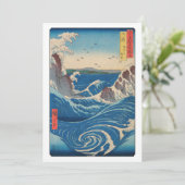 Utagawa Hiroshige - Naruto Whirlpool, provincie Aw Bedankkaart (Staand voorkant)