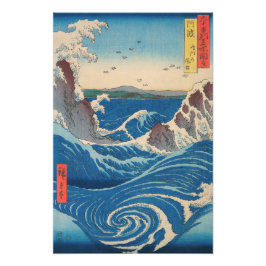 Utagawa Hiroshige - Naruto Whirlpool, provincie Aw Foto Afdruk