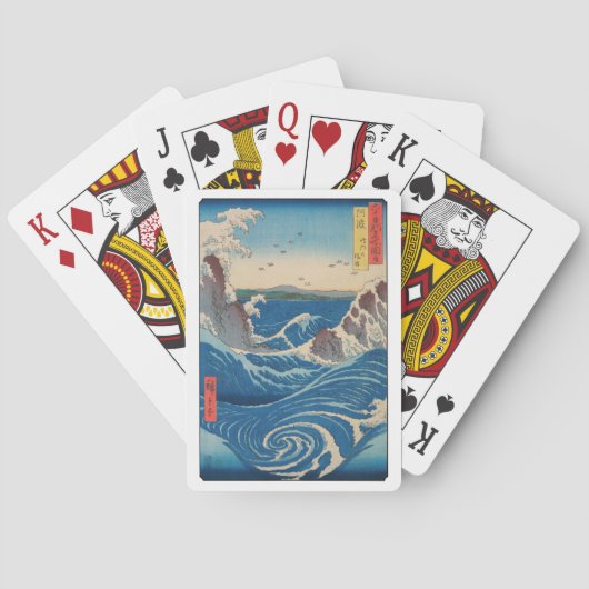 Utagawa Hiroshige - Naruto Whirlpool, provincie Aw Pokerkaarten (Achterkant)