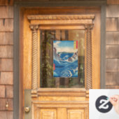 Utagawa Hiroshige - Naruto Whirlpool, provincie Aw Raamsticker (Huis Deur)