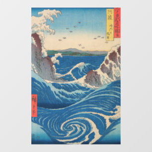 Utagawa Hiroshige - Naruto Whirlpool, provincie Aw Raamsticker