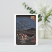 Utagawa Hiroshige - Oud en nieuw vuurwerk van voss Briefkaart (Staand voorkant)