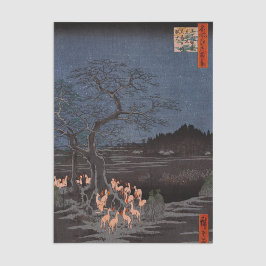 Utagawa Hiroshige - Oud en nieuw vuurwerk van voss Tissuepapier