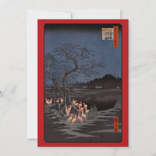 Utagawa Hiroshige - Oudjarige bosbranden Bedankkaart