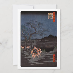 Utagawa Hiroshige - Oudjarige bosbranden Bedankkaart
