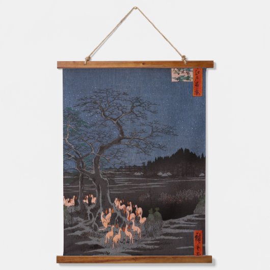 Utagawa Hiroshige - Oudjarige bosbranden Hangend Wandkleed (Voorkant)
