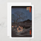 Utagawa Hiroshige - Oudjarige bosbranden Kaart (Voorkant / Achterkant)