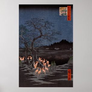 Utagawa Hiroshige - Oudjarige bosbranden Poster