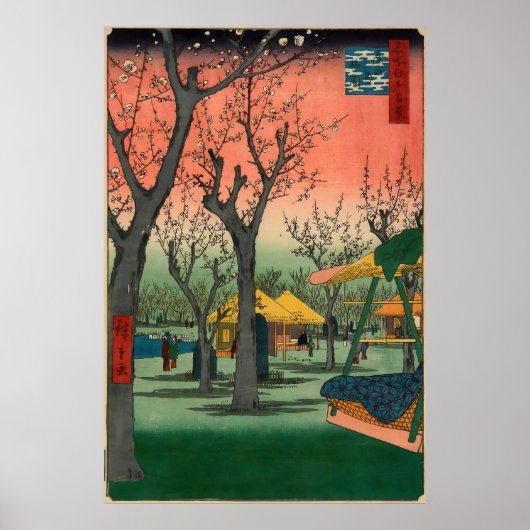 Utagawa Hiroshige. Primengaard bij Kamata Poster (Voorkant)