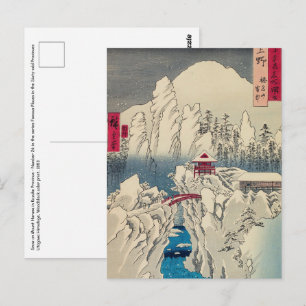 Utagawa Hiroshige - sneeuw op de berg Haruna Briefkaart