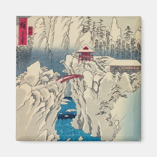 Utagawa Hiroshige - sneeuw op de berg Haruna Magneet (Voorkant)