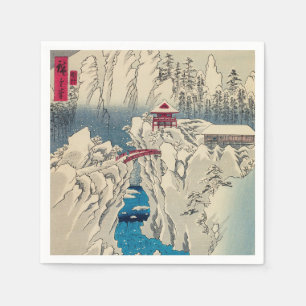 Utagawa Hiroshige - sneeuw op de berg Haruna Servet