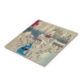 Utagawa Hiroshige - sneeuw op de berg Haruna Tegeltje (Zijkant)