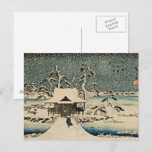 Utagawa Hiroshige-Snow Scene Briefkaart (Voorkant / Achterkant)