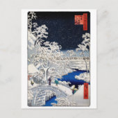 Utagawa Hiroshige - Trommelbrug bij Meguro Briefkaart (Voorkant)