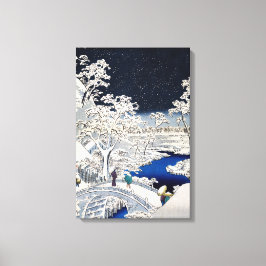 Utagawa Hiroshige - Trommelbrug bij Meguro Canvas Afdruk