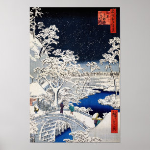 Utagawa Hiroshige - Trommelbrug bij Meguro Poster