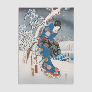 Utagawa Hiroshige - Verhaal van Genji, elegante vr Tissuepapier
