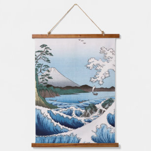 Utagawa Hiroshige - Zee van Satta, provincie Surug Hangend Wandkleed