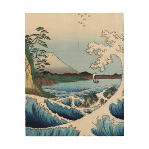 Utagawa Hiroshige - Zee van Satta, provincie Surug Hout Afdruk