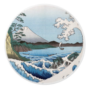 Utagawa Hiroshige - Zee van Satta, provincie Surug Keramische Knop
