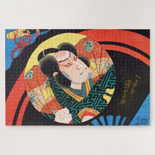 Utagawa kuniyoshi afbeelding Kabuki acteur op een  Legpuzzel (Horizontaal)