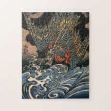 Utagawa Kuniyoshi Dragon in water