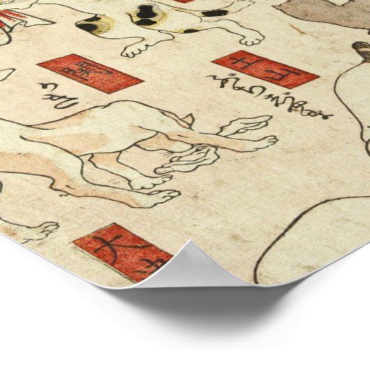 Utagawa Kuniyoshi - Katten Poster (Hoek)