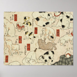 Utagawa Kuniyoshi - Katten Poster
