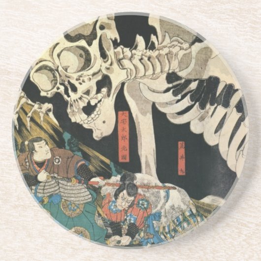 Utagawa Kuniyoshi Zandsteen Onderzetter (Voorkant)
