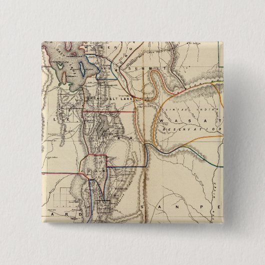 Utah 2 vierkante button 5,1 cm (Voorkant)