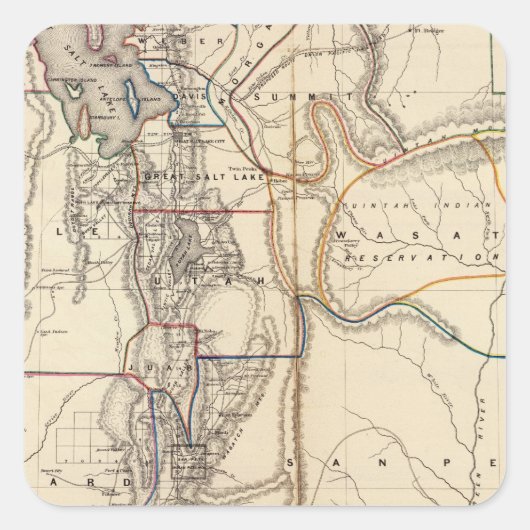 Utah 2 vierkante sticker (Voorkant)