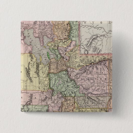 Utah 3 vierkante button 5,1 cm (Voorkant)