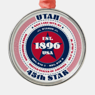 Utah 45e staat kerstversiering metalen ornament