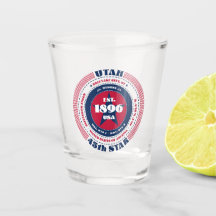 Utah 45th Star Patriotic Shot Glass