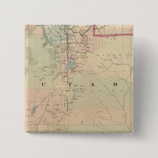 Utah 5 vierkante button 5,1 cm (Voorkant)