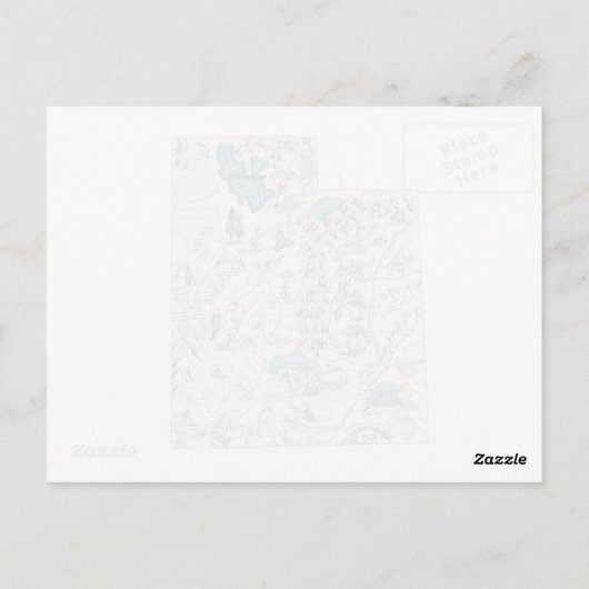 Utah Afbeelding Map Antiek Utahan Chart Briefkaart (Achterkant)