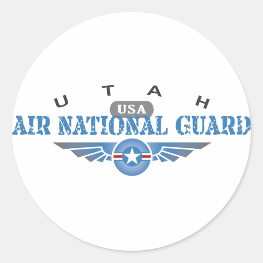 Utah Air National Guard Ronde Sticker (Voorkant)