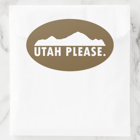 Utah alsjeblieft ovale sticker (Tas)